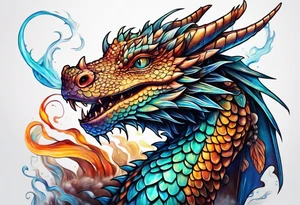Water dragon cute tattoo idea