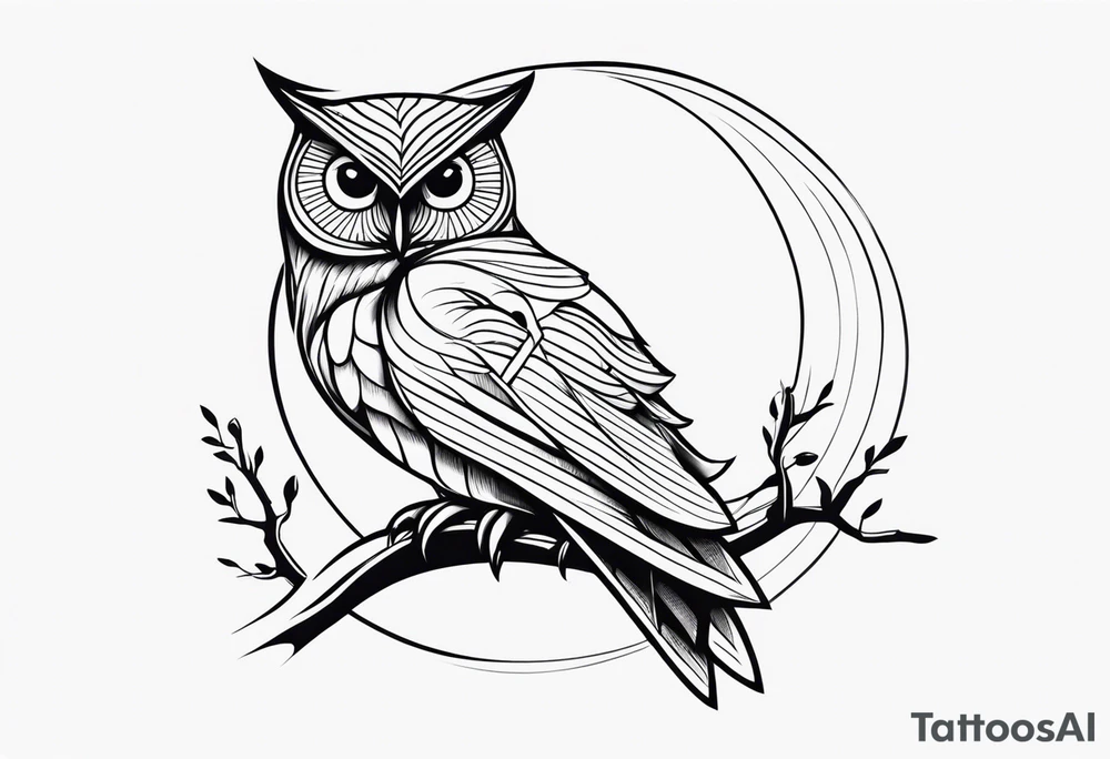Owl with a koy fish tattoo idea