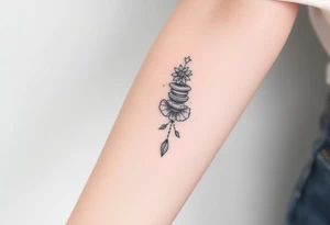 A n t o n i o  stacking the going down the forearm tattoo idea