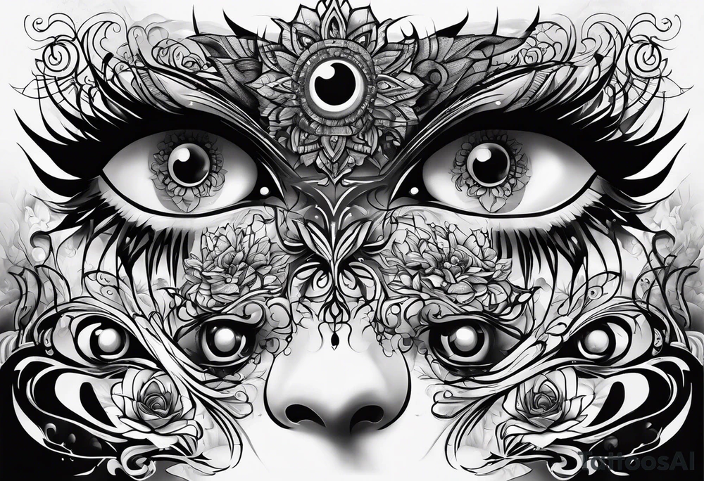Lots of creepy eyes tattoo idea