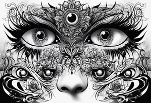 Lots of creepy eyes tattoo idea