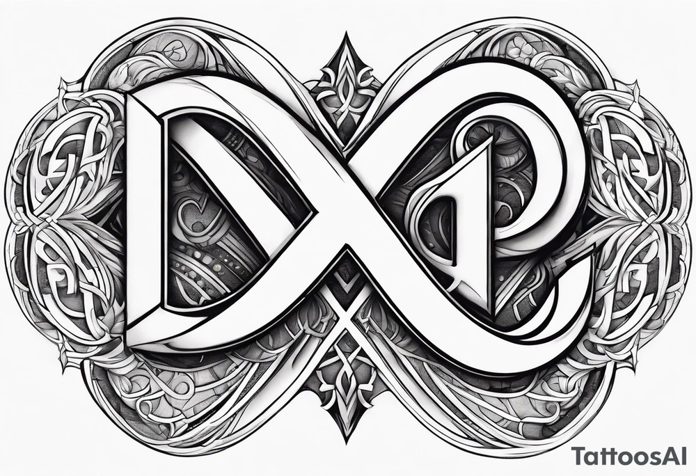 Infinity with the letter N and J end each end with a heart tattoo idea Infinity with the letter N and J end each end with a heart tattoo idea