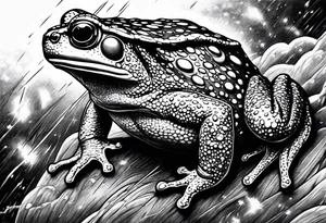 A toad in a thunderstorm tattoo idea