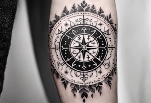 vegvisir & yggdrasill tattoo idea