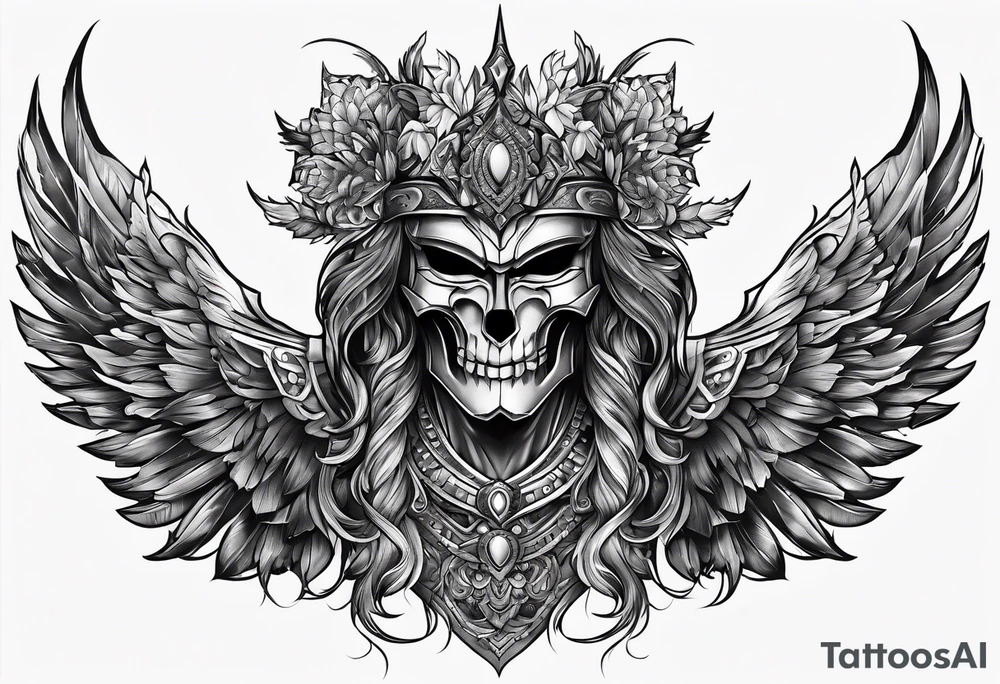 Armor for upper arm and chest tattoo idea
