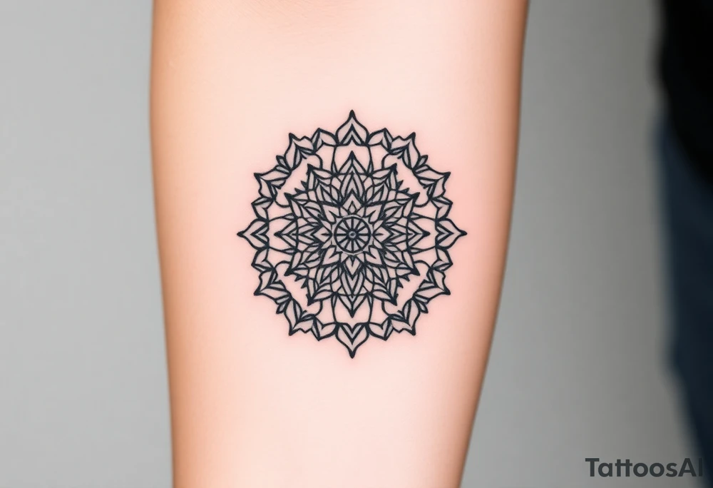 intricate mandala with sacred geometry and cosmic elements tattoo idea