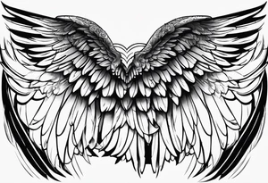Angel Wings with the word Glenn in between tattoo idea
