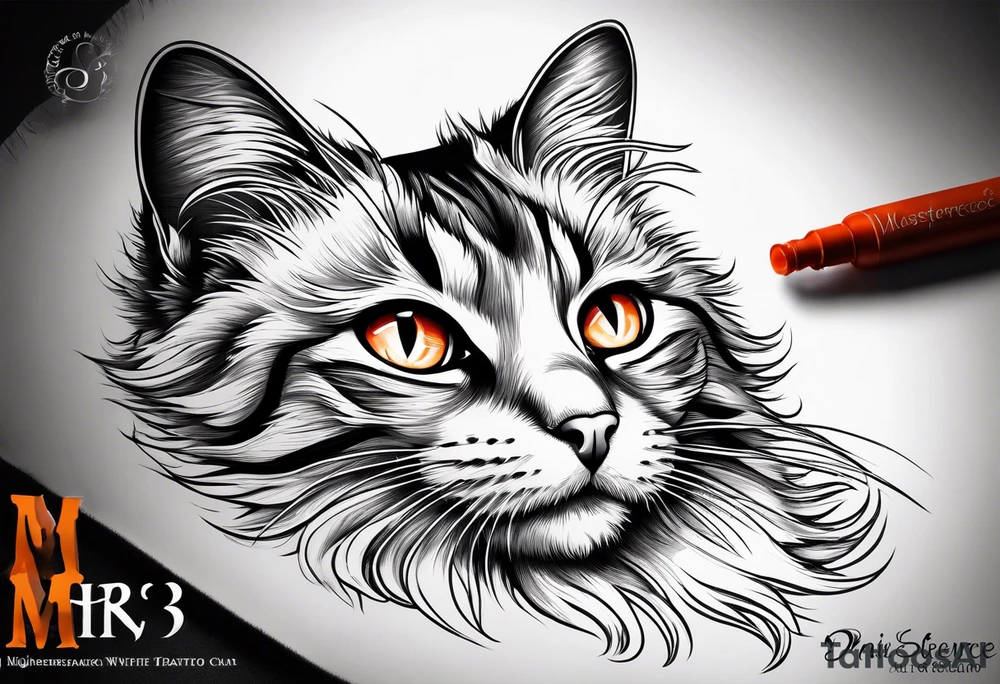 À small orange and white cat tattoo idea