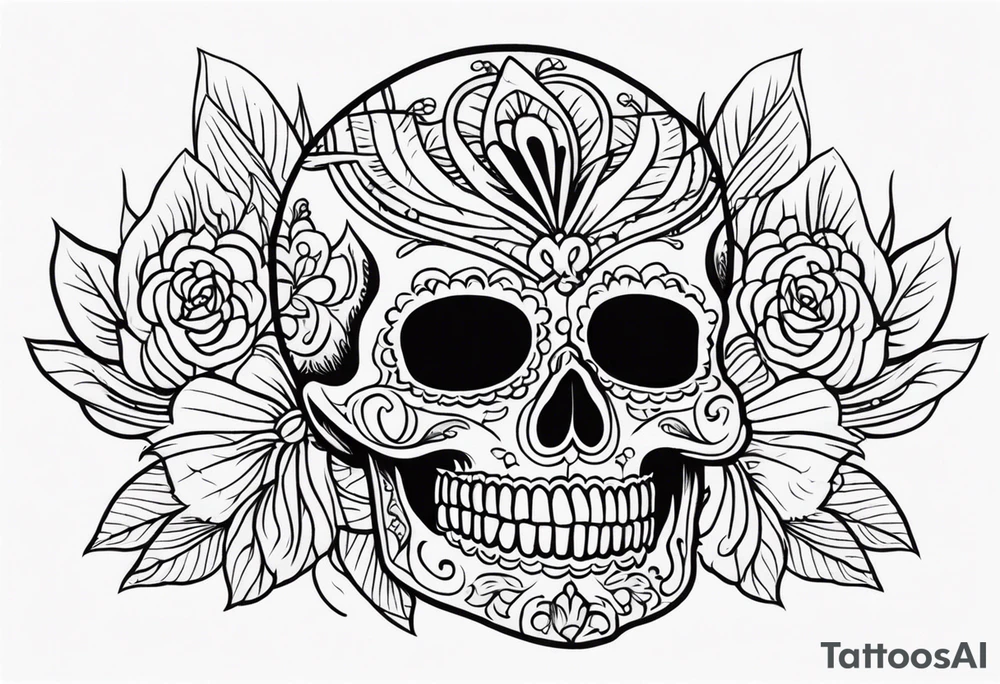 mexican skull tattoo idea