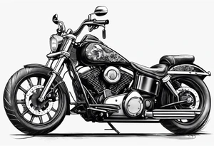 motorcycle  with guns riding at night in the city tattoo idea