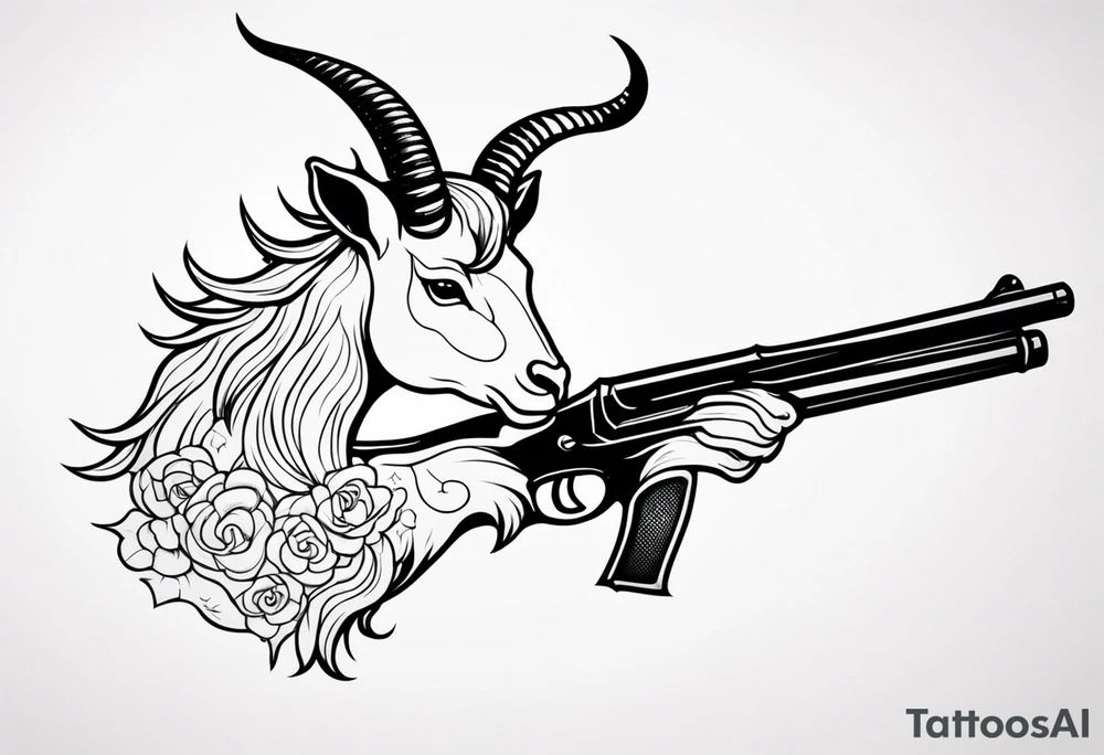 capricorn with a shotgun tattoo idea