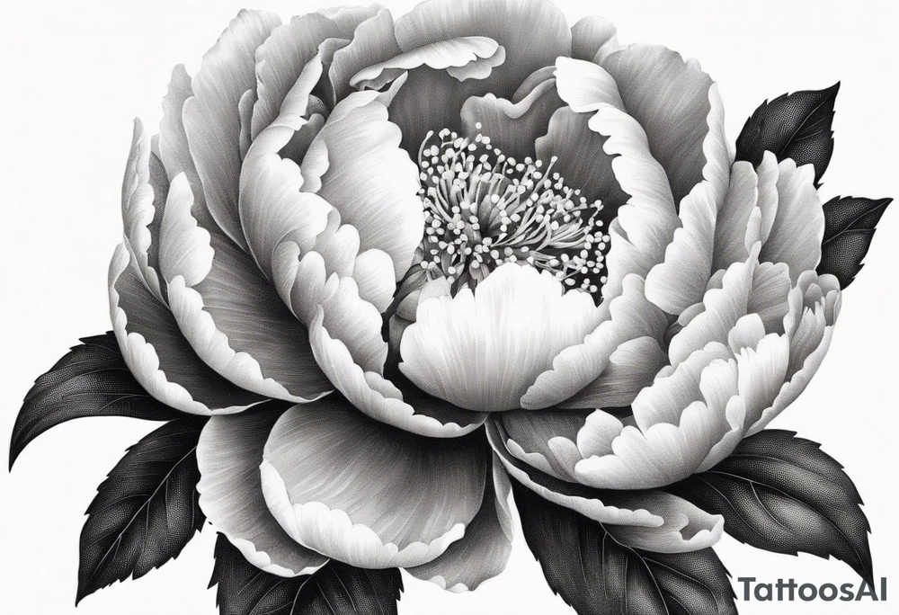 peony flower tattoo idea
