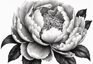 peony flower tattoo idea