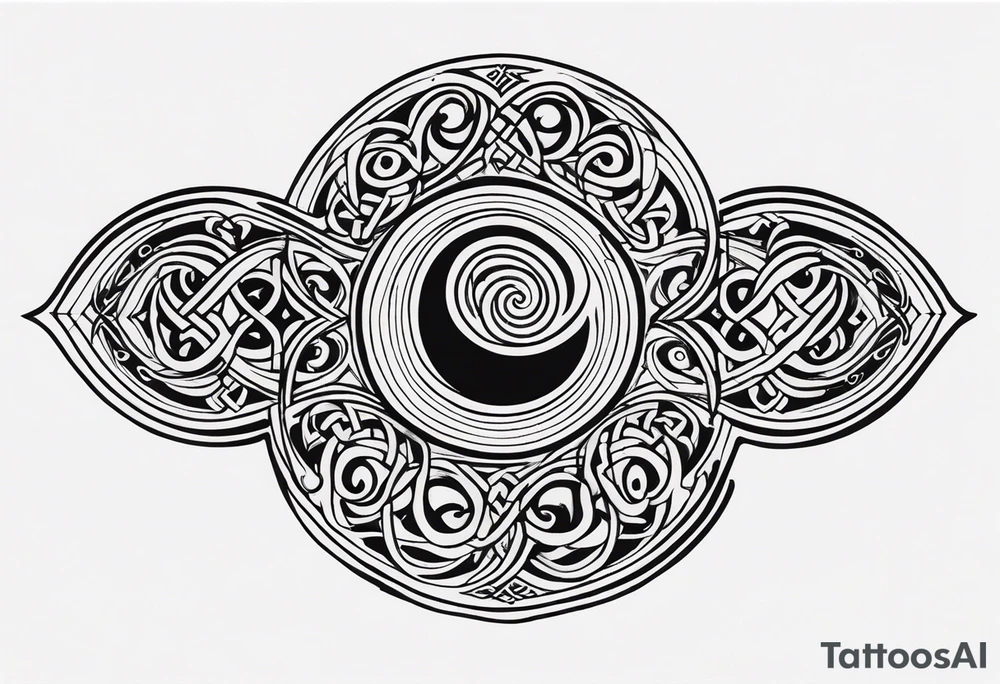 Celtic style bass clef tattoo idea
