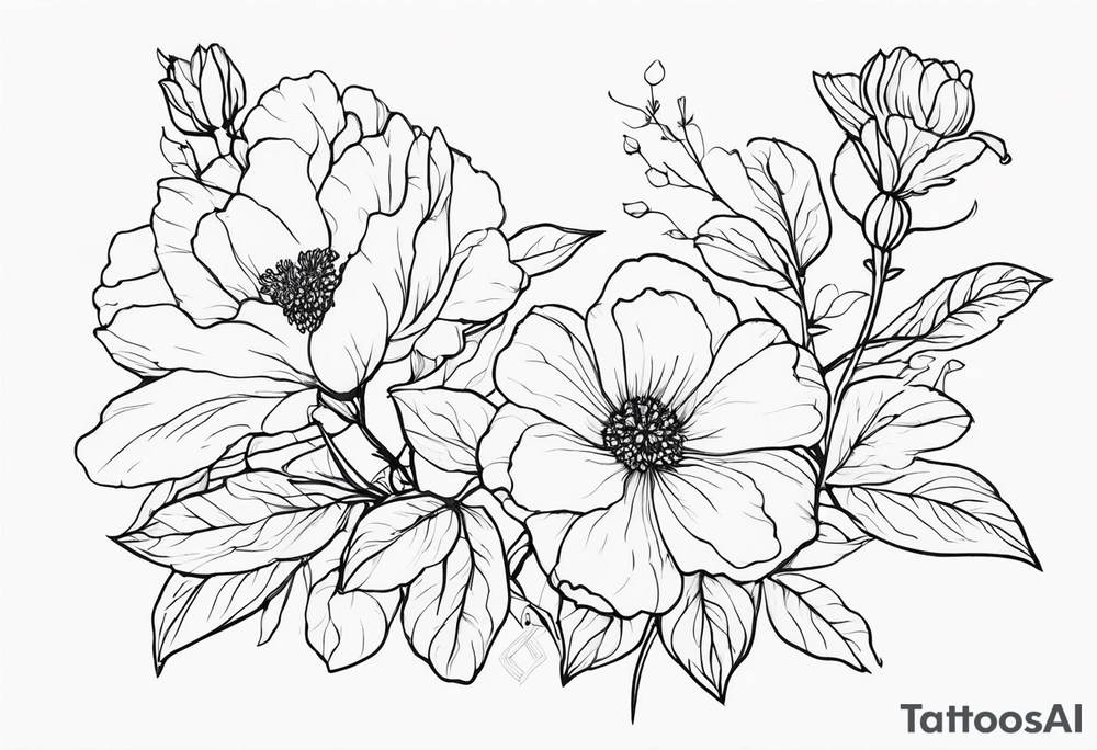 Man’s tattoo with September birth flowers but make then vines and the verse Ephesians 5:25 in the middle tattoo idea