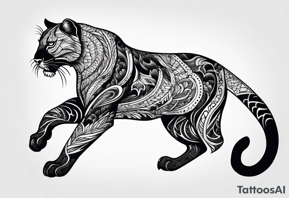 Crawling panther tattoo idea