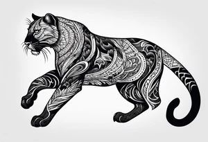 Crawling panther tattoo idea