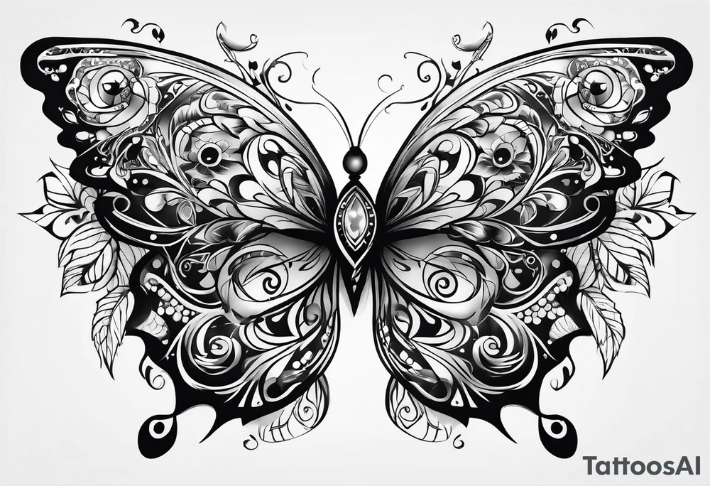A night butterfly tattoo idea