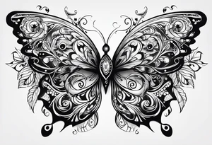 A night butterfly tattoo idea