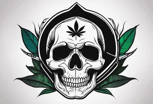 skull with a pot leaf tattoo idea