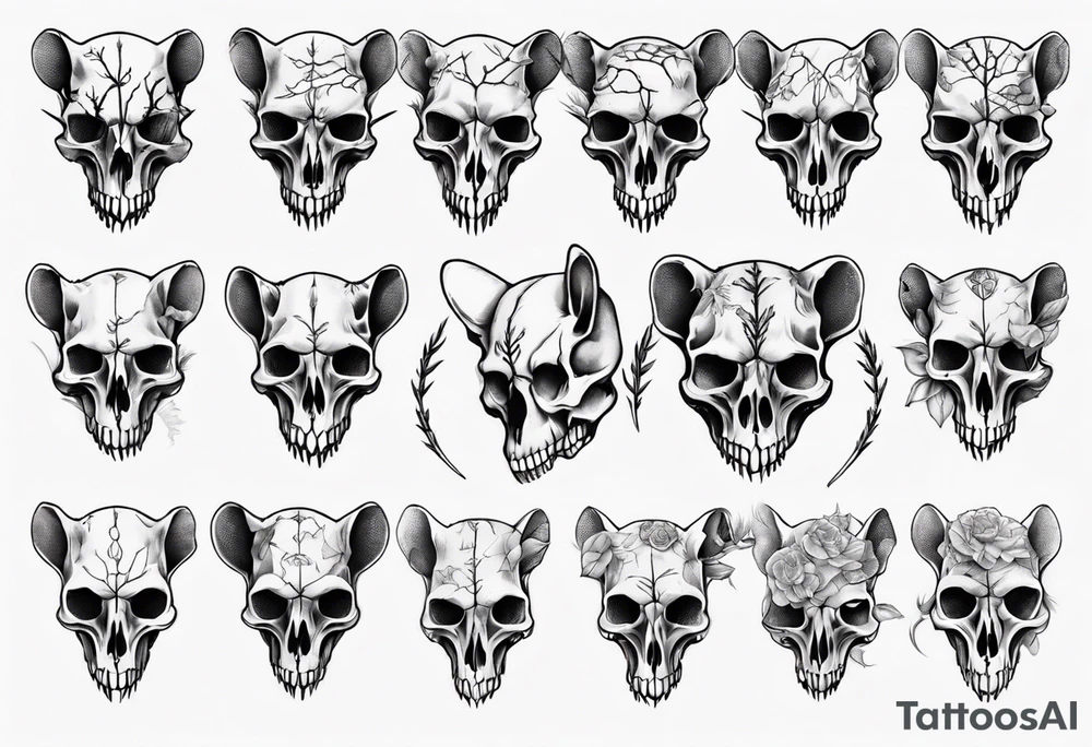 possum skull tattoo idea