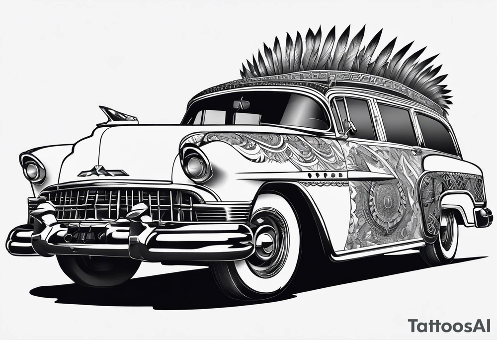 Aztec princess side profile tattoo idea