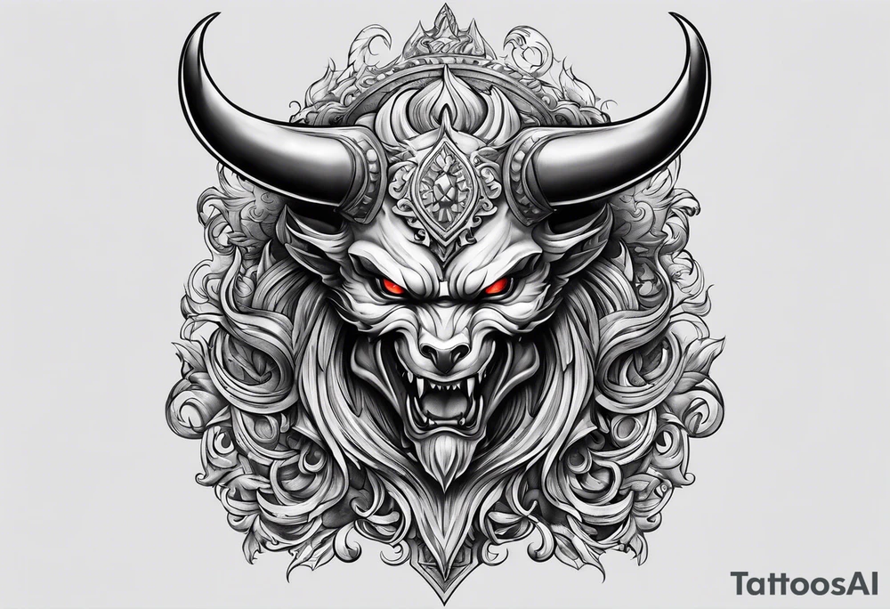 Shoulder devil tattoo idea