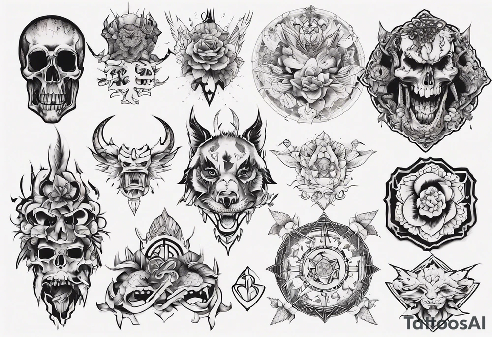 座っている堕天使 tattoo idea
