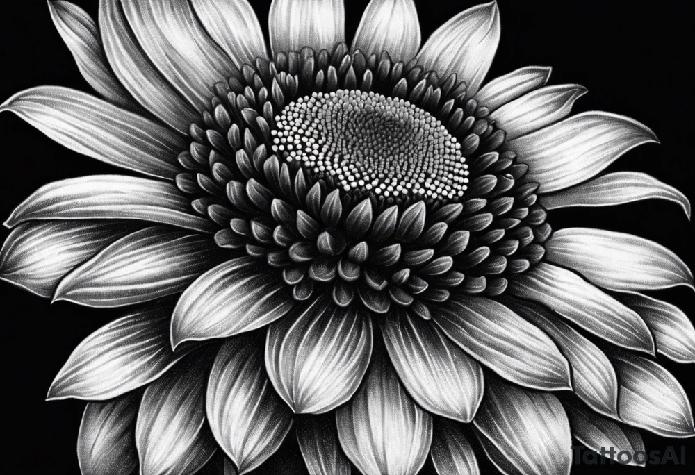 Powerful realistic Indian blanket flower tattoo idea