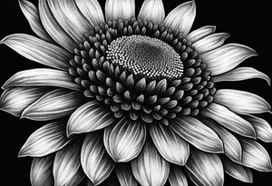 Powerful realistic Indian blanket flower tattoo idea