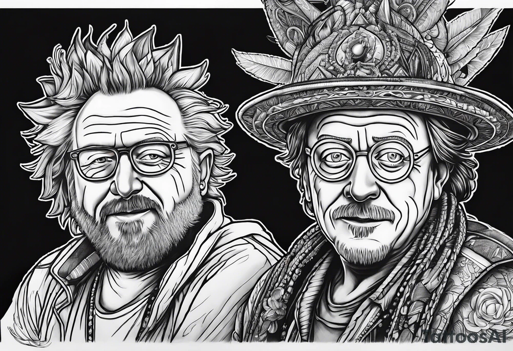 Rik and morty dressed walhala tattoo idea