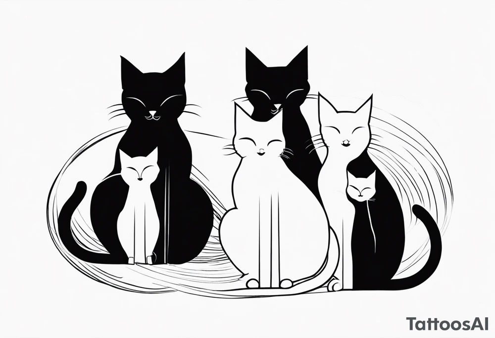 three cats tattoo idea