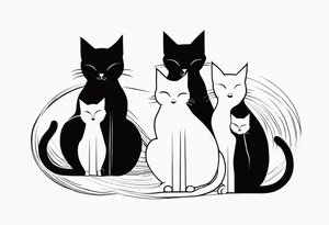 three cats tattoo idea