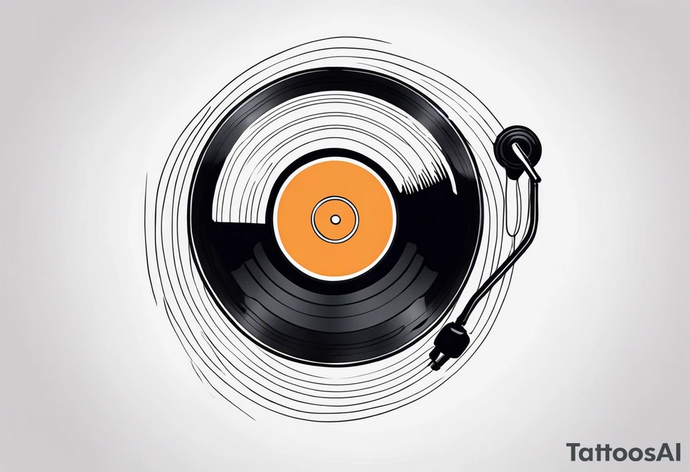 Vinyl music record tattoo idea