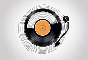 Vinyl music record tattoo idea