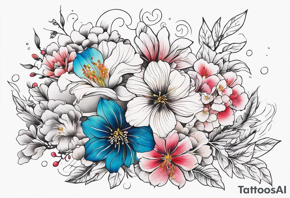 Summer flowers and symbolism for a Quarter sleeve tattoo tattoo idea