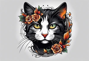 Inside arm above wrist cat tattoo black cat tattoo idea