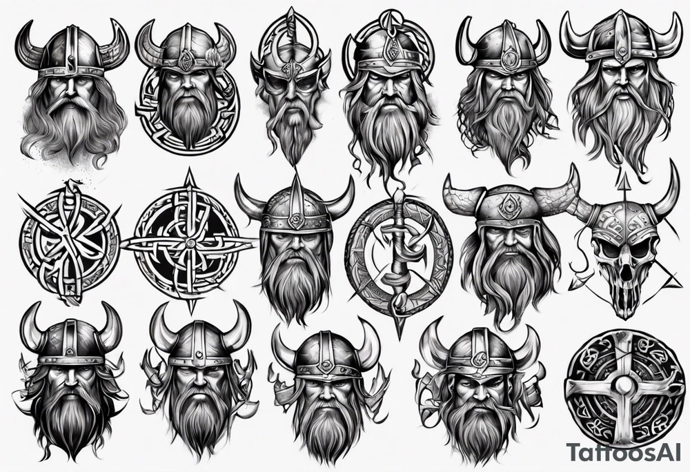 Viking symbols tattoo idea