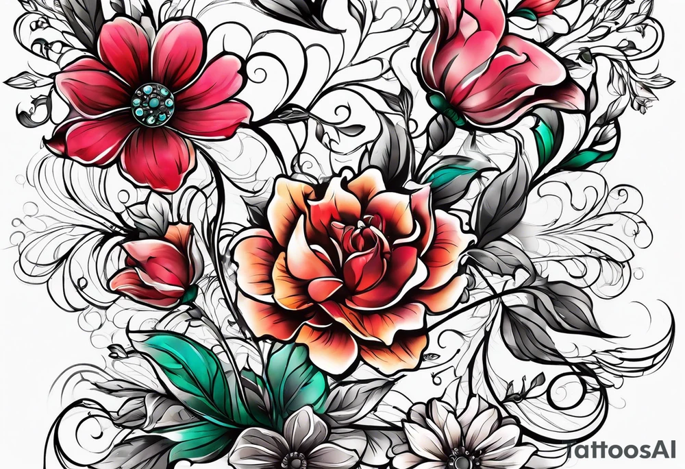 "it is what it is" with an arrow, flower and heart tattoo idea