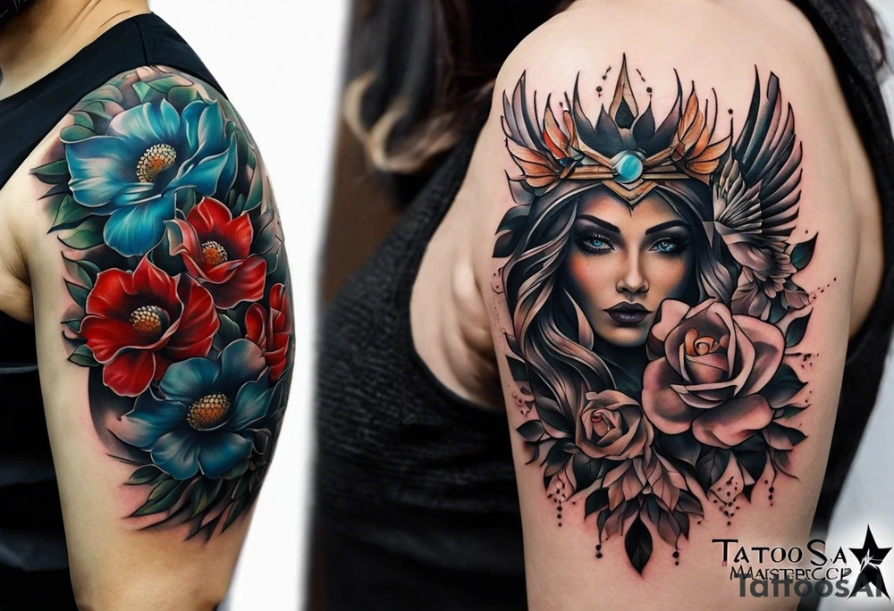 Скрипач в огне поднимается из Ада,вместо головы у него череп tattoo idea