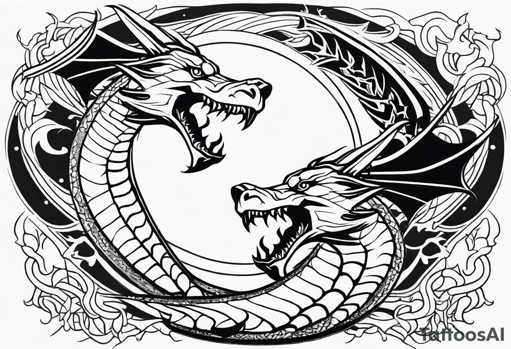 roaring dragons tattoo idea