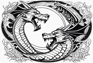 roaring dragons tattoo idea