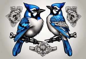 boxing bluejay tattoo idea