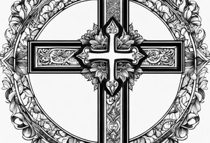 Jesus cross made from many hearts tattoo idea