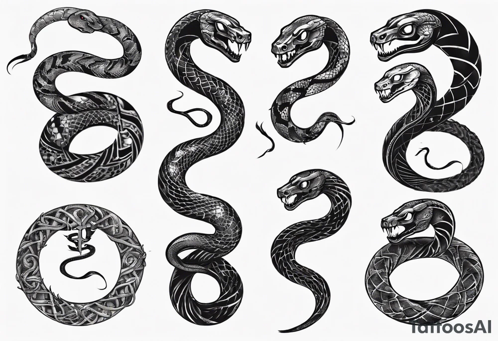 Gothic snake tattoo idea