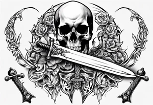 sword skull guard tattoo idea
