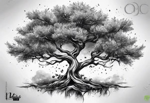 a cosmic  olive tree tattoo idea