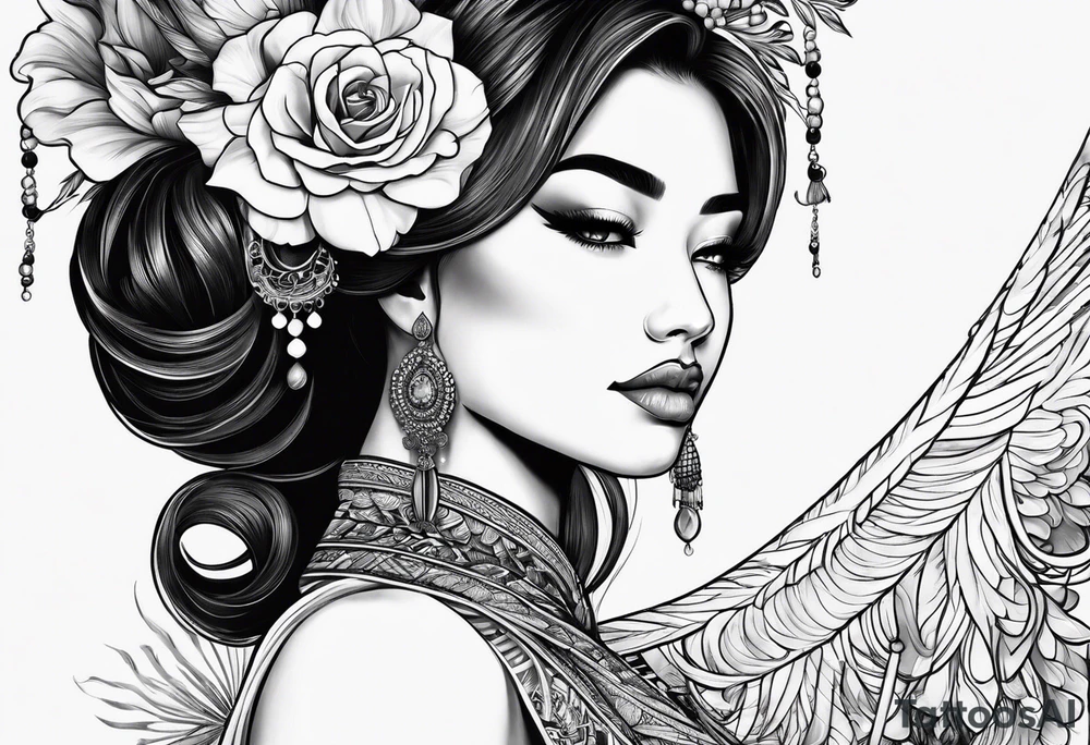 The blue lady of changa tattoo idea