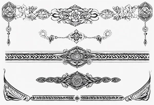 Ankle bracelet tattoo with ornamental style and larger in the centre tattoo idea