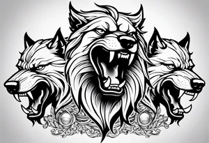 angry Cerberus tattoo idea
